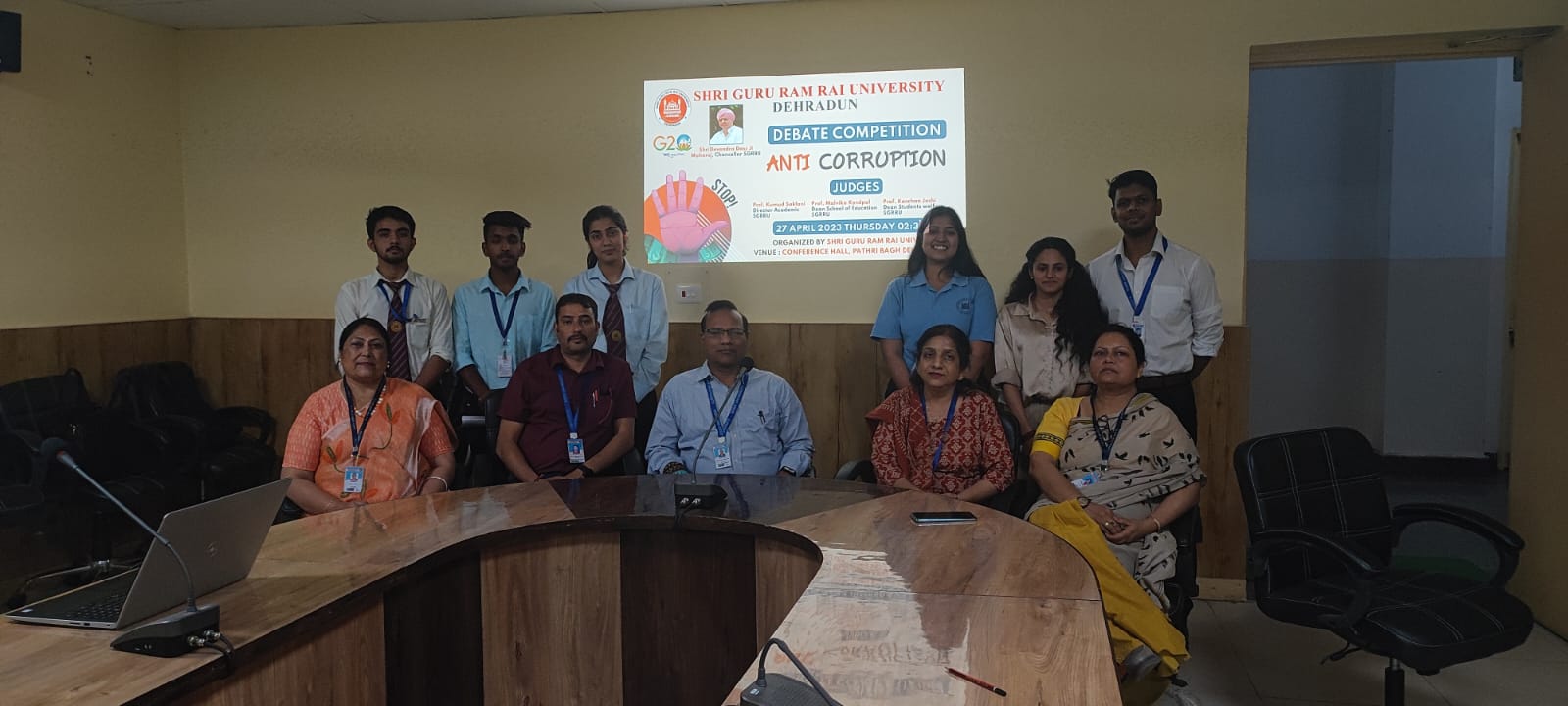 भ्रष्टाचार मुक्त भारत विषय पर श्री गुरु राम राय विश्वविद्यालय में भाषण प्रतियोगिता का आयोजन