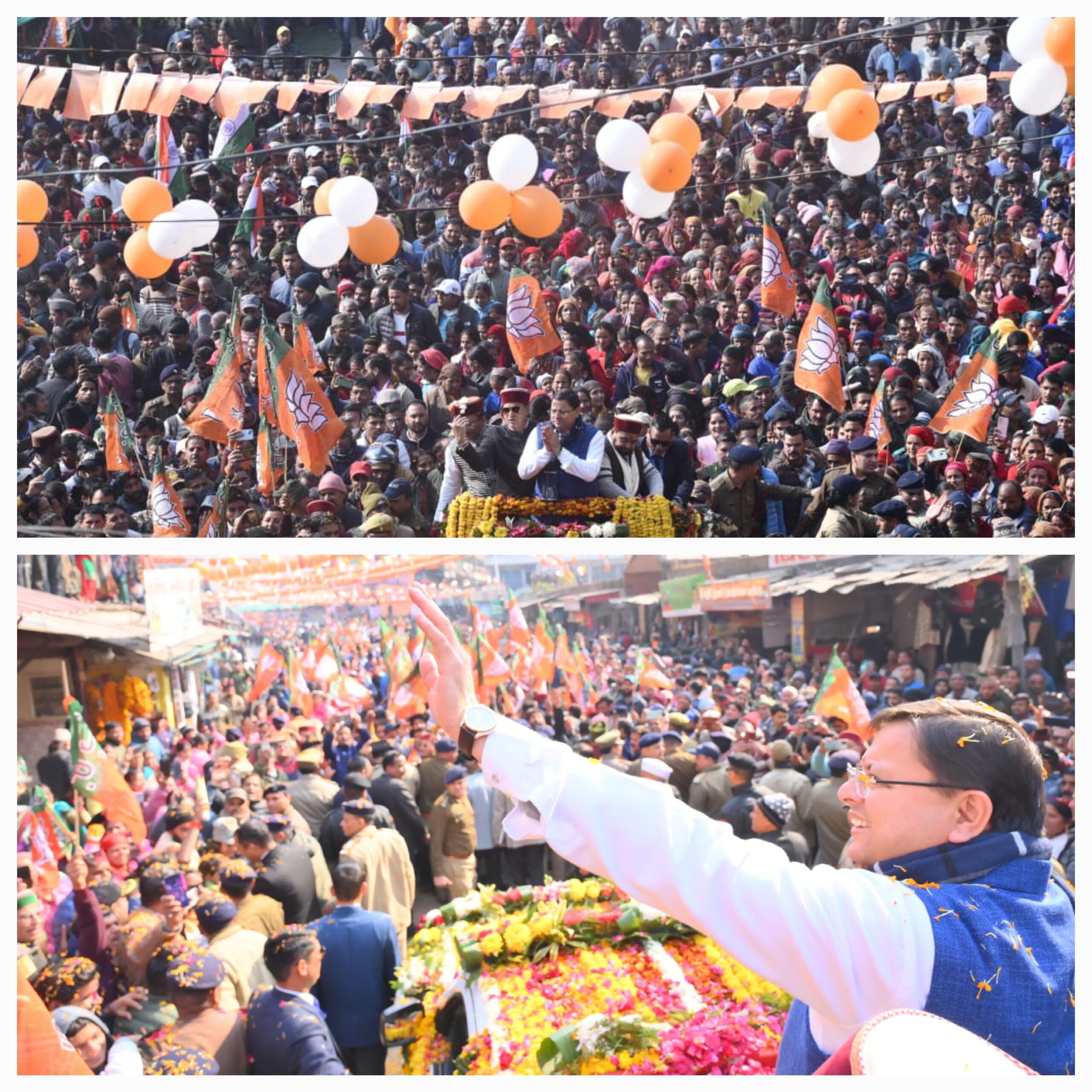 इस रोड-शो में फूलों की वर्षा, हर्षोल्लास के साथ धामी जी का भव्य स्वागत हर कोई झूमता-थिरकता नजर आया   