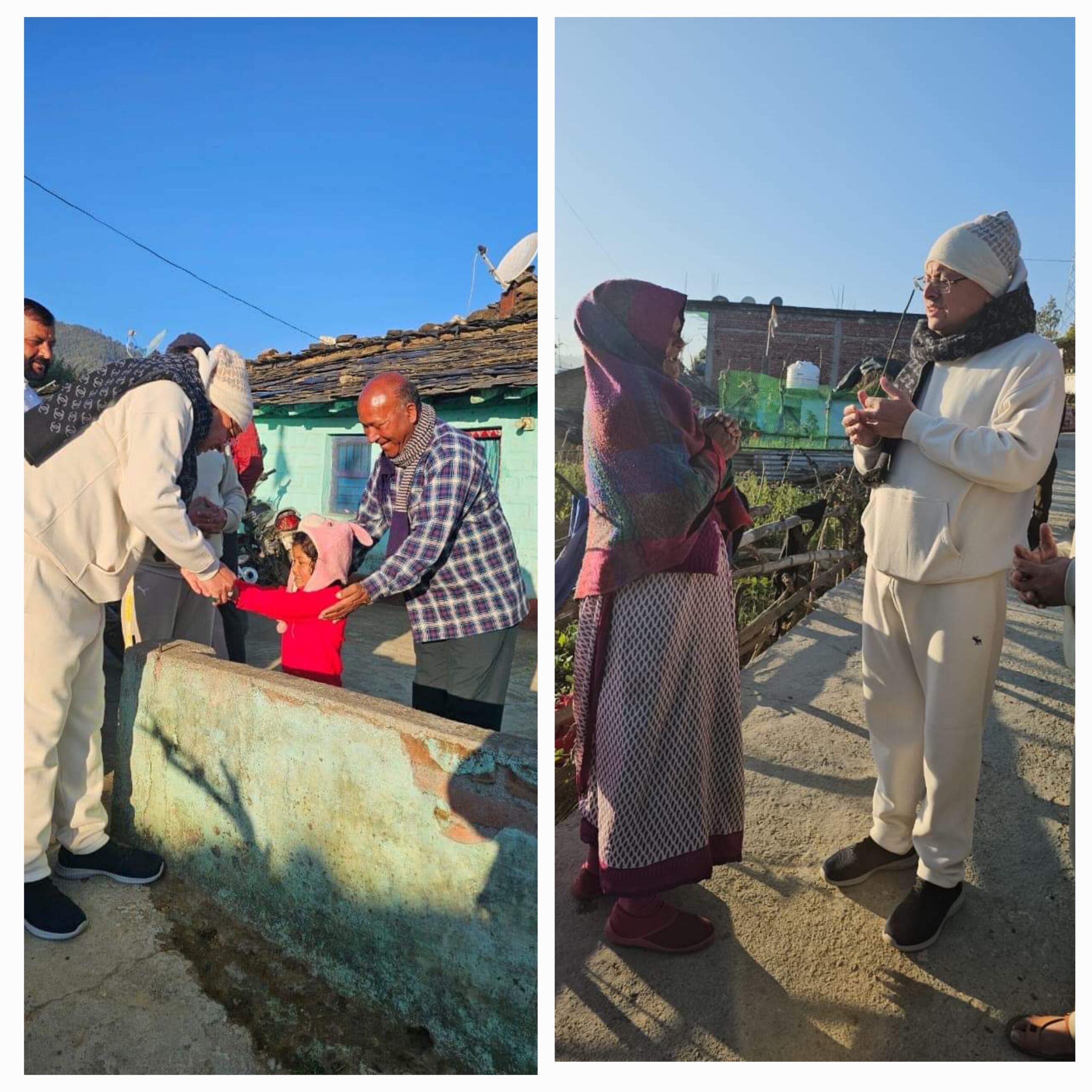 धामी जी ने स्थानीय लोगों से भेंट कर सरकार द्वारा संचालित विभिन्न योजनाओं फीडबैक लिया