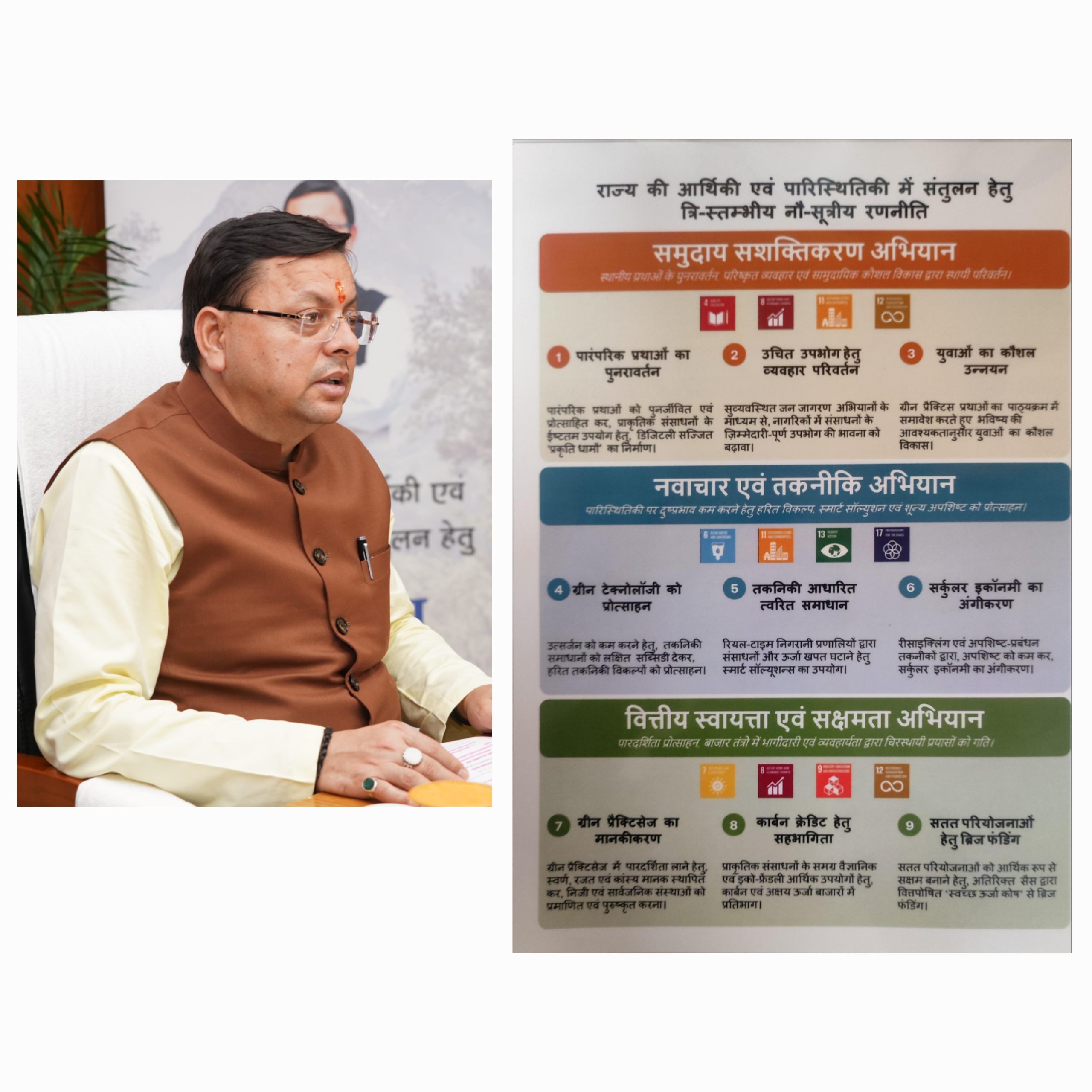 राज्य में आर्थिकी एवं पारिस्थितिकी में संतुलन के लिए मुख्यमंत्री ने किया ‘त्रि-स्तम्भीय और नौ-सूत्रीय रणनीति कार्यक्रम का शुभारंभ   