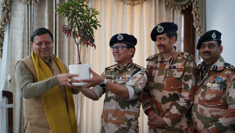 नववर्ष पर मुख्यमंत्री आवास में आईटीबीपी अधिकारियों का आगमन   