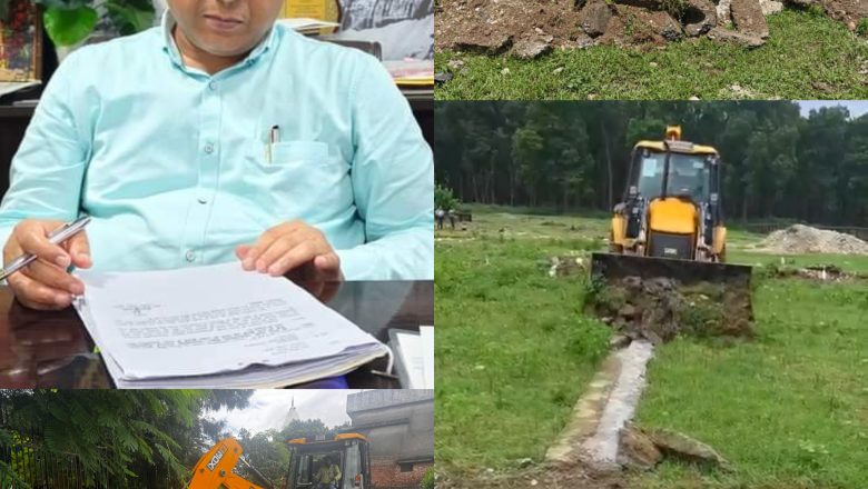 बंशीधर तिवारी के निर्देश पर एमडीडीए ने सेलाकूई में रिंकू चौधरी की 10 बीघा अवैध प्लॉटिंग पर चलाया बुलडोज़र